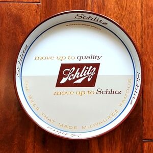 Vintage 1958 Schlitz beer metal 12" serving tray